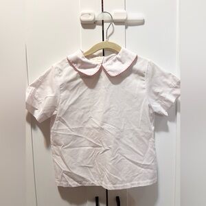 Sir John Classic White Kids Shirt with Red Trim